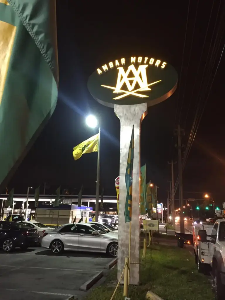 Ambar Motors – Pylon sign + Wayfinding by World Signs USA, Hialeah