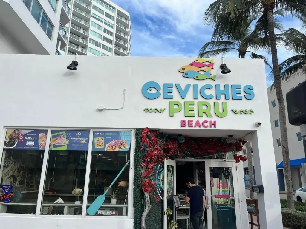 Ceviches Peru Beach – Storefront Sign sign by World Signs USA, Miami Beach