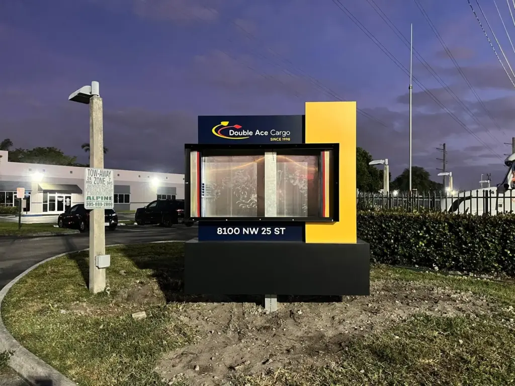 Double Ace Cargo – Monument with LED Screen sign by World Signs USA, Doral