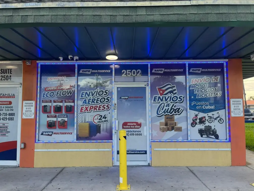 Envios Storefront (2502) – Window Graphics + LED sign by World Signs USA, Miami