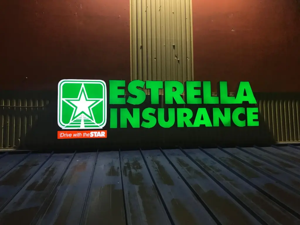 Estrella Insurance – Channel letters by World Signs USA, Fort Lauderdale & West Palm Beach
