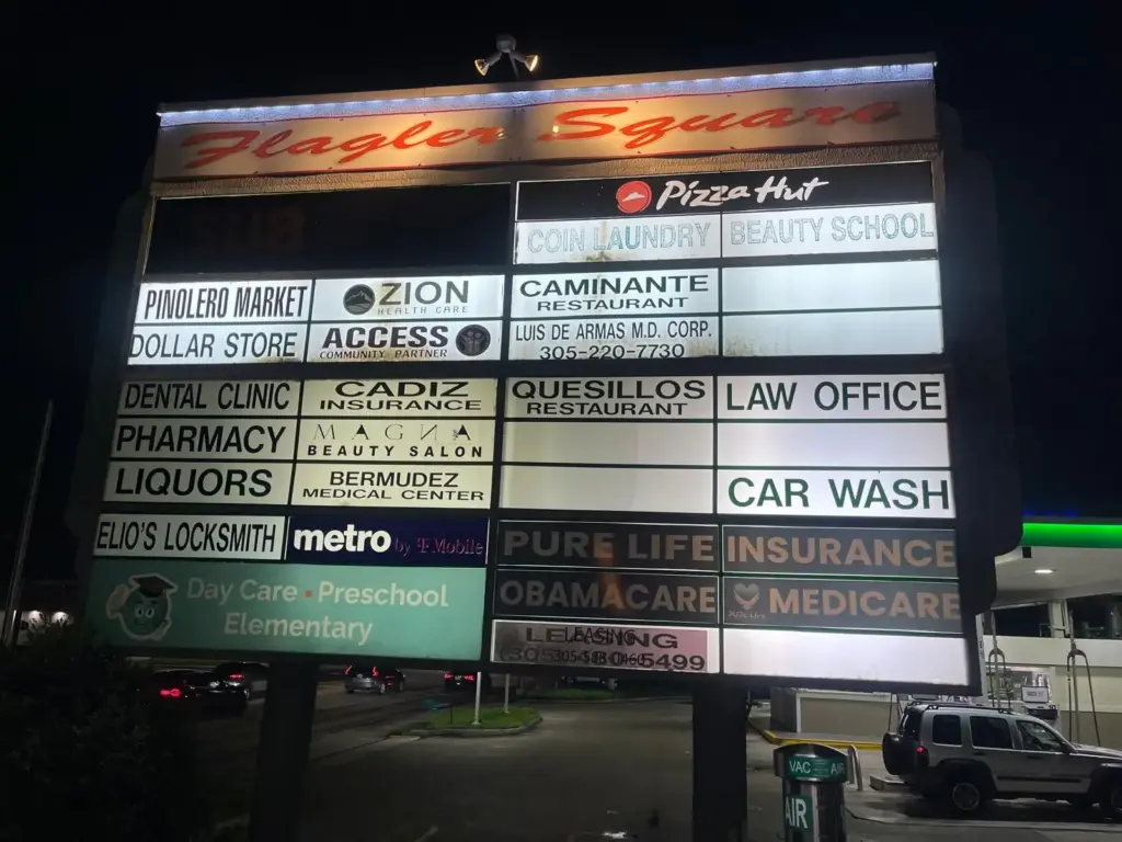 Flagler Square – Pylon Sign sign by World Signs USA, Miami