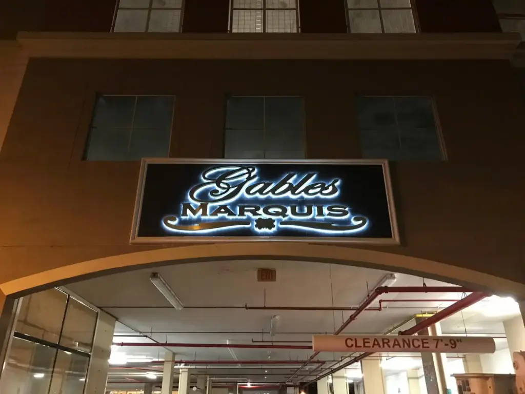 Gables Marquis – Lightbox sign + LED screen by World Signs USA, Coral Gables