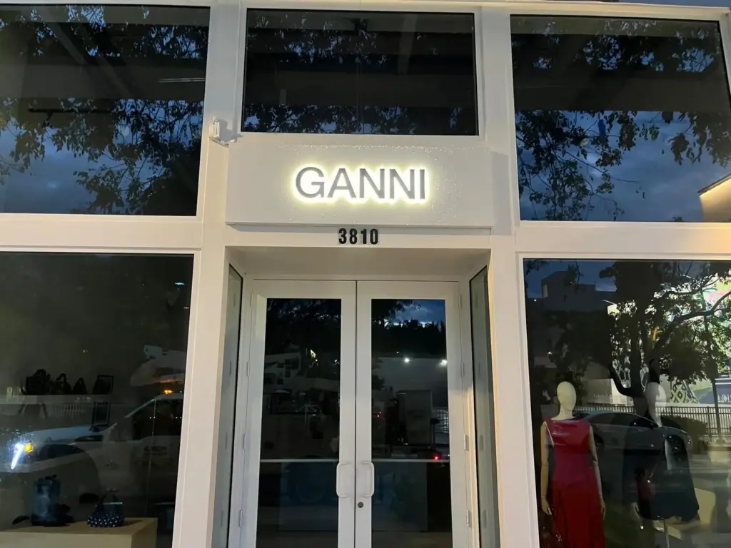 GANNI – Storefront Letters sign by World Signs USA, Coral Gables