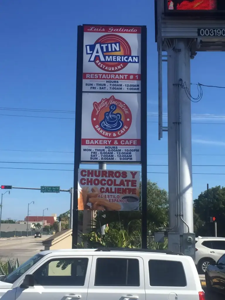 Latin American Restaurant & Cafeteria – Pylon sign + LED screen by World Signs USA, Miami