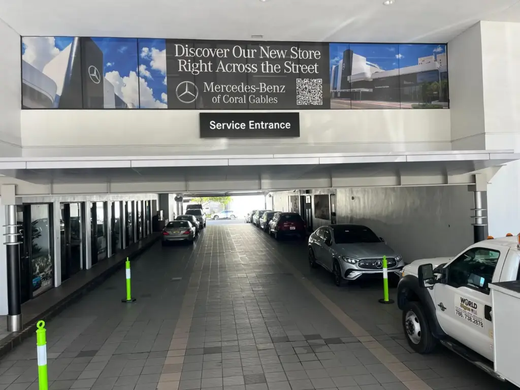 Mercedes-Benz of Coral Gables – Banner / Wall Graphic sign by World Signs USA, Coral Gables
