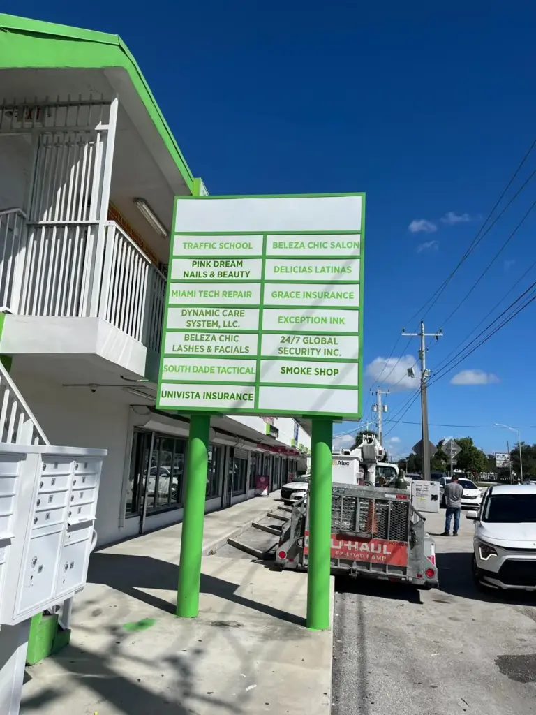 Plaza Tenant Directory – Directory Sign Refurbish sign by World Signs USA, South Miami-Dade