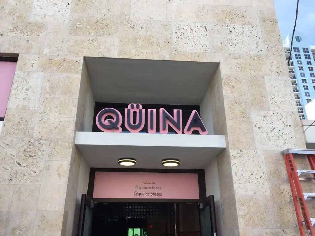 Qüina – Channel letters by World Signs USA, Miami Beach