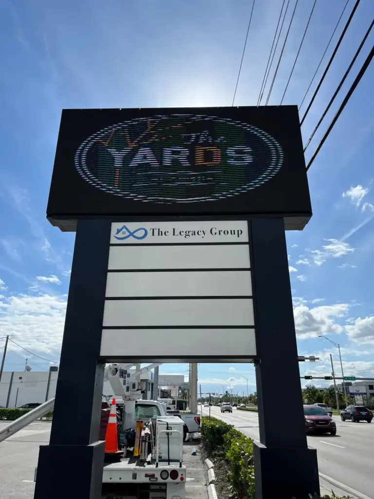 The Legacy Group Plaza Pylon – Pylon sign + LED screen by World Signs USA, South Florida