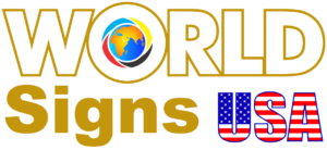 World Signs USA logo, white version