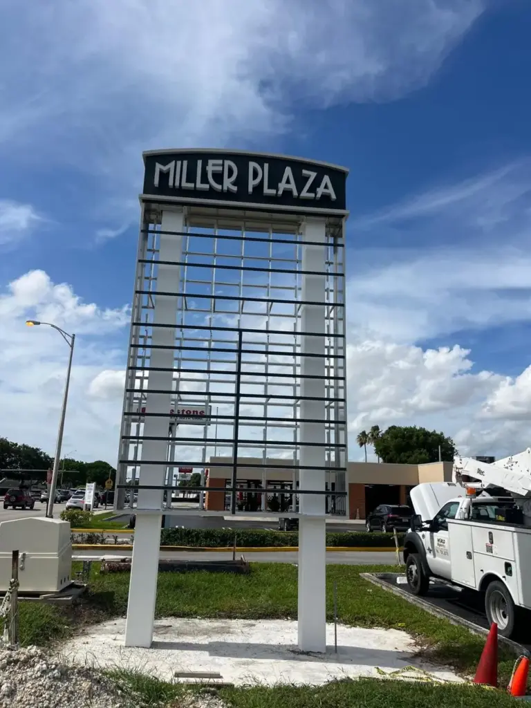 New Miller Plaza pylon structure